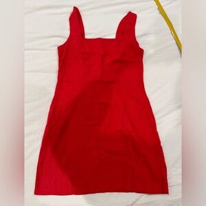 Old Navy- Red Mini Dress, Ruched Back